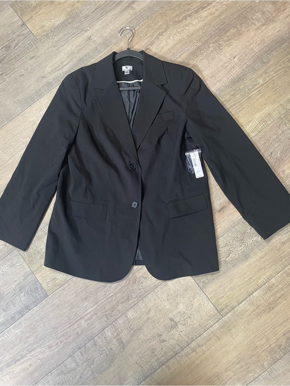 Worthington Black Two-Button Notch Lapel Blazer